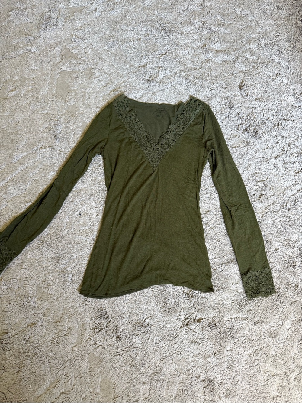 Intimissimi green cashmere lace long sleeve size small